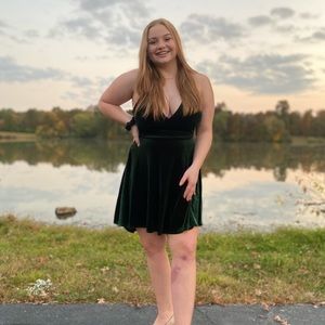 Dark green formal dress